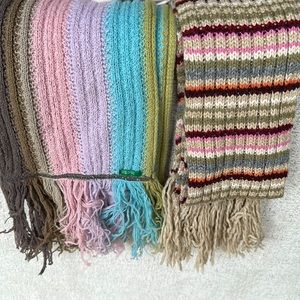 BUNDLE of tassel rainbow scarves. A&F scarf, Benetton scarf